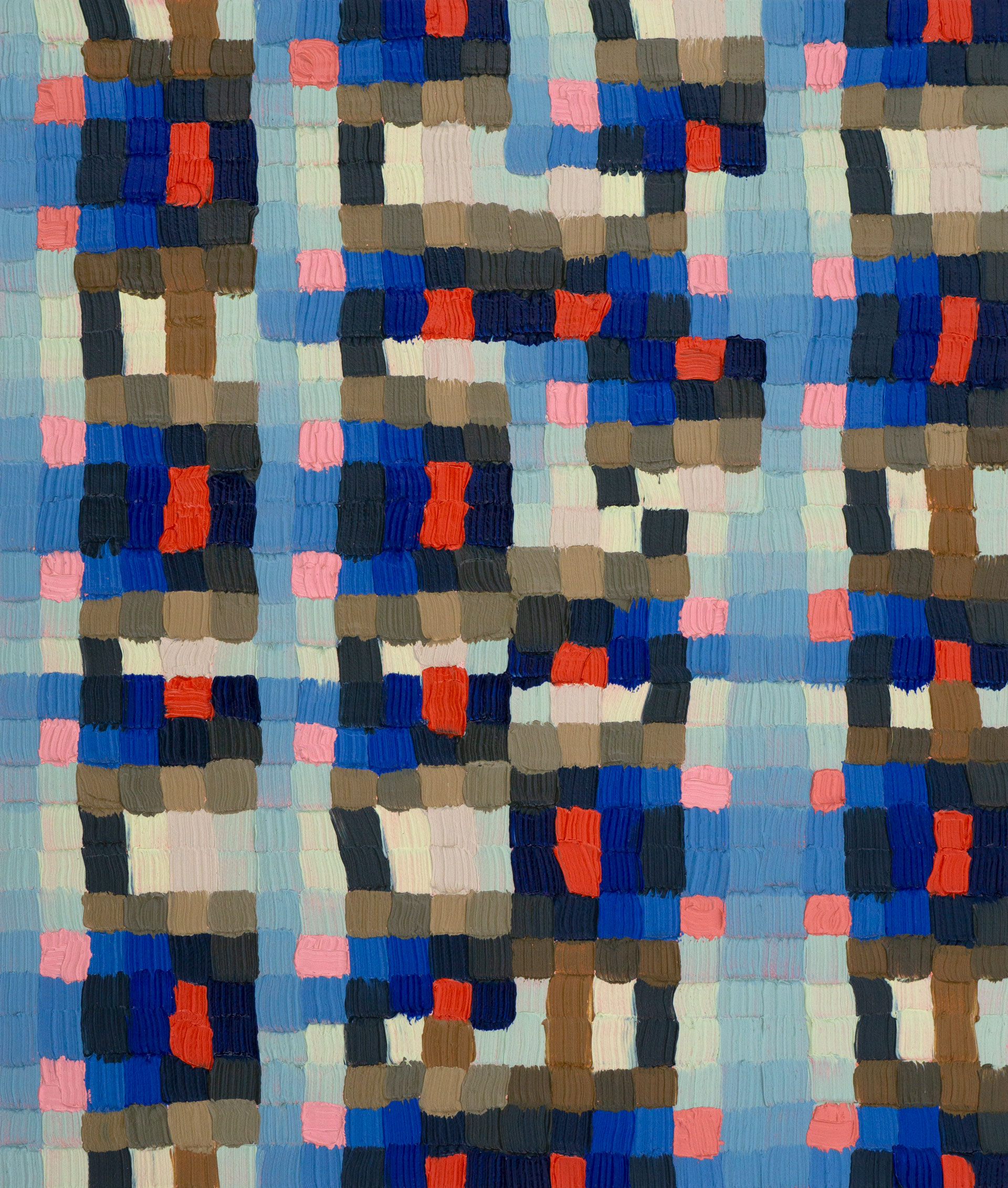 (6x4)(4x7) Yellow Ocher, Napthol Yellow Light, Ultramarine Blue, Cadmium Red. 2026. Oil on Paper. 24 x 28 cm.